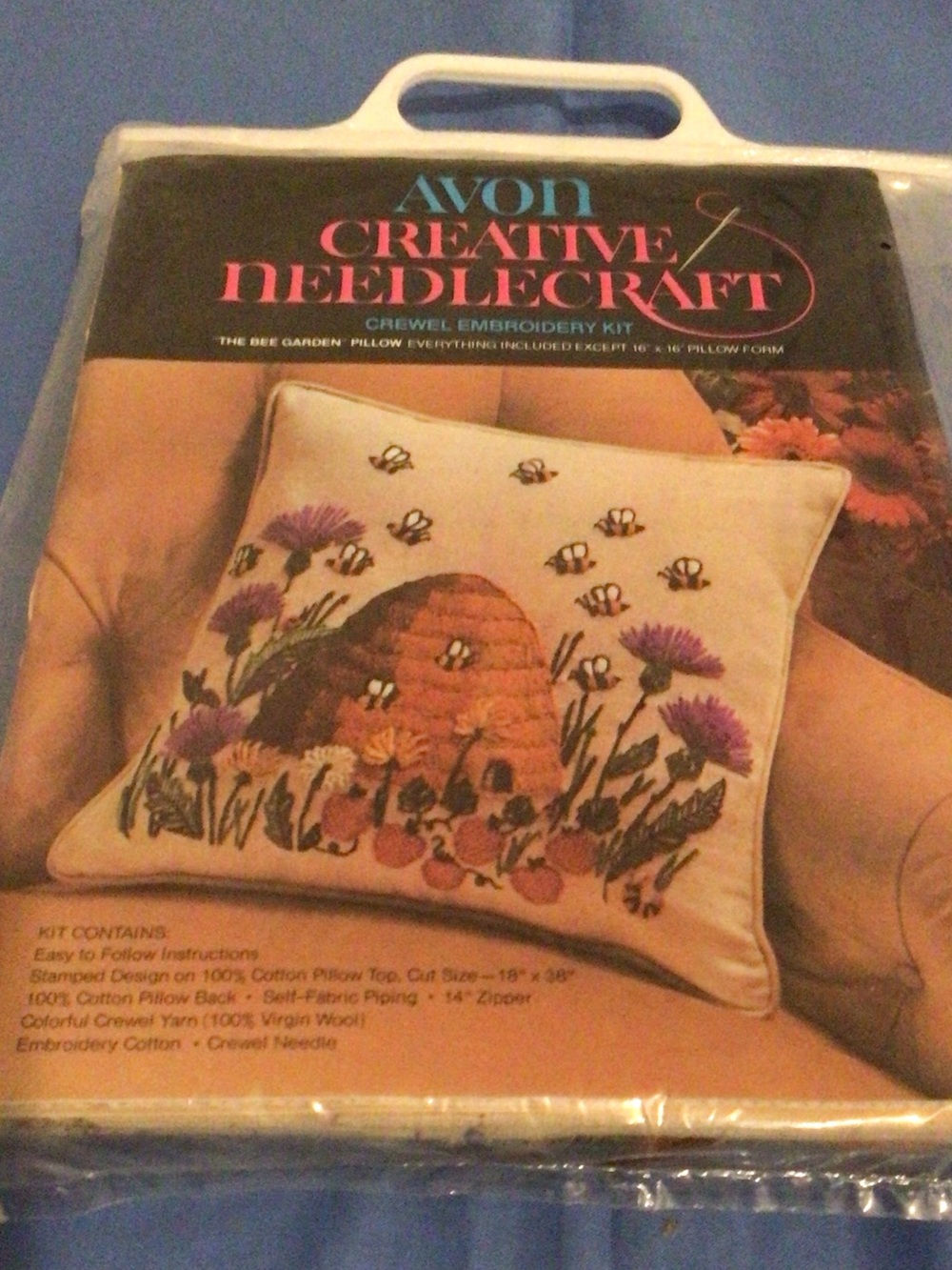 Vintage Avon Crewel Embroidery Kit 1970’s  Bee Garden Sealed